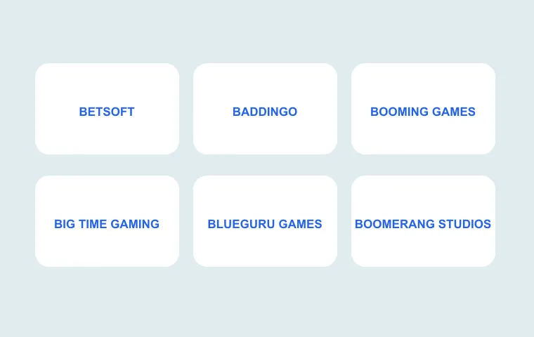 Studios that make the games at Rooli Casino, from Betsoft to Boomerang Studios